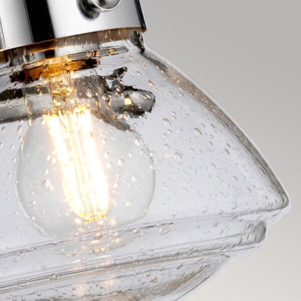 Wandlampe Bad Chrom aus Metall Glas B: 63,4 cm IP44 E27