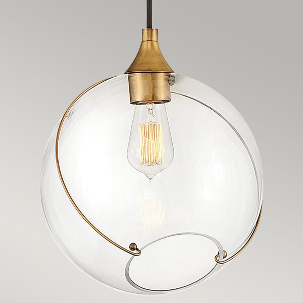 Suspension Boule Métal Verre E27 D : 27,4 cm Design Vintage