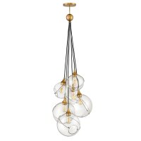 Suspension verre métal E27 L : 58,9 cm Abat-jour...