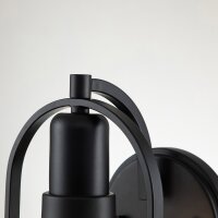 Wandleuchte Metall Glas 23,3 cm hoch Schwarz Weiß E27