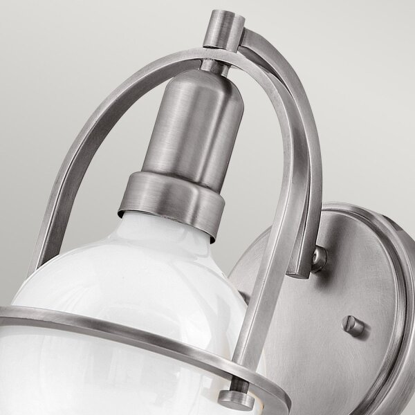 Wandleuchte Glas Metall E27 H: 23,3 cm Kugel Schirm