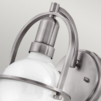 Wandleuchte Glas Metall E27 H: 23,3 cm Kugel Schirm