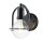 Wandlampe Metall Glas E27 23,3 cm hoch Schwarz Vintage