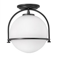 Deckenlampe Metall Glas Ø 28,2 cm rund Schwarz...