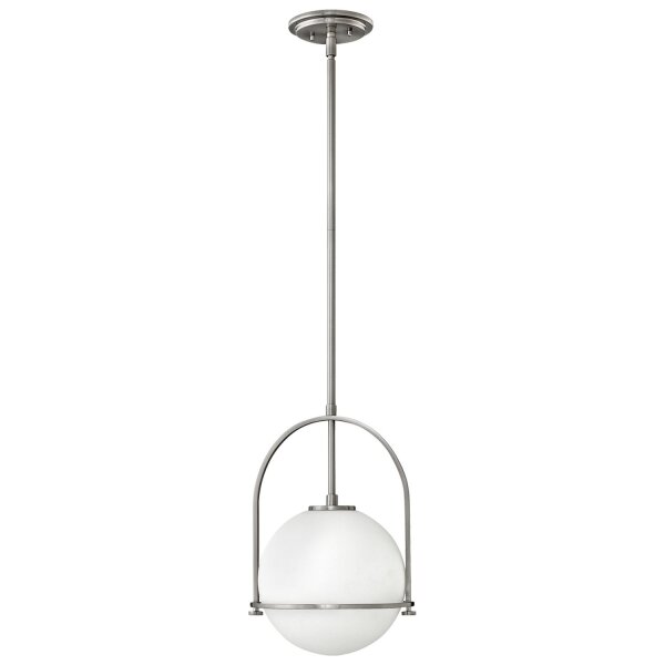 Lampe à suspendre métal verre rond D : 28,9 cm E27 Vintage