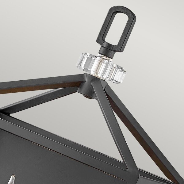 Wandleuchte Metall H: 43,1 cm Schwarz Nickel poliert