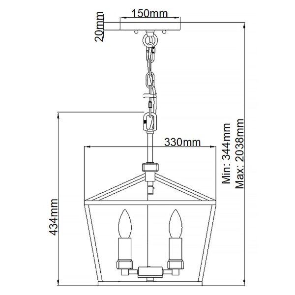Hängeleuchte Metall E14 B: 33 cm H: max. 202,2 cm TARIN
