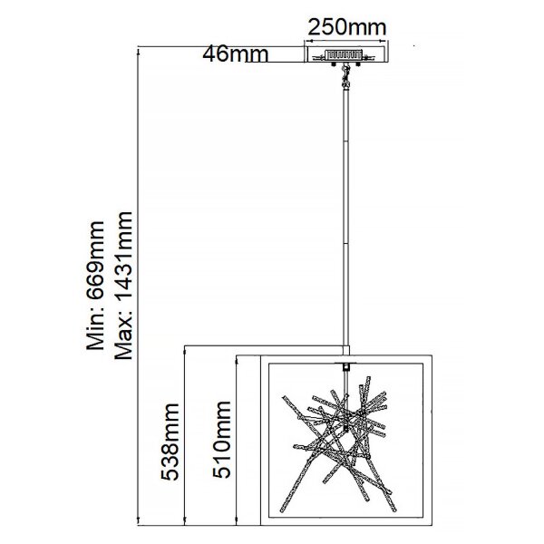 LED Pendelleuchte Metall B: 51 cm H: max. 143,1 cm
