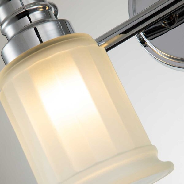 Jugendstil Lampe Bad LED G9 B: 35,7 cm Chrom Weiß IP44