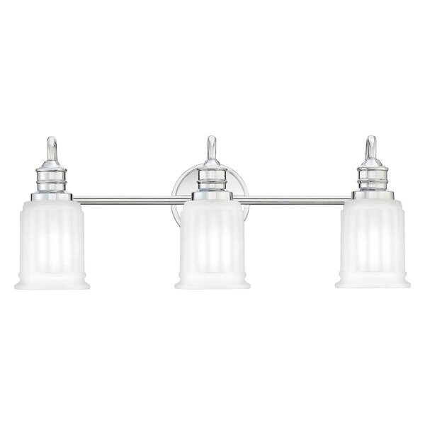 Lampe de salle de bain métal verre largeur 61 cm IP44 G9 3 flammes