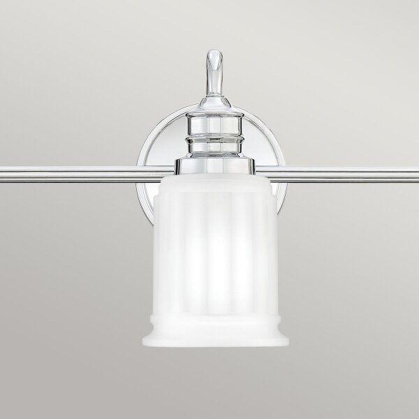 Lampe de salle de bain métal verre largeur 61 cm IP44 G9 3 flammes