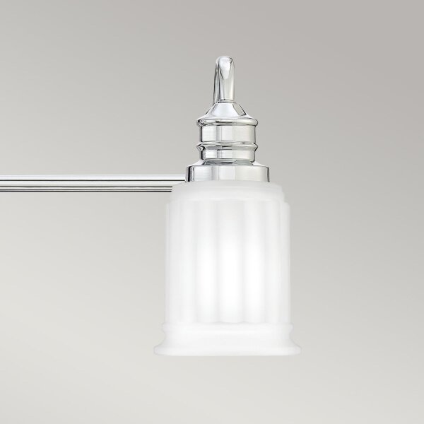 Lampe de salle de bain métal verre largeur 61 cm IP44 G9 3 flammes