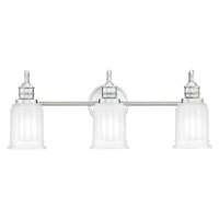 Lampe de salle de bain m&eacute;tal verre largeur 61 cm...