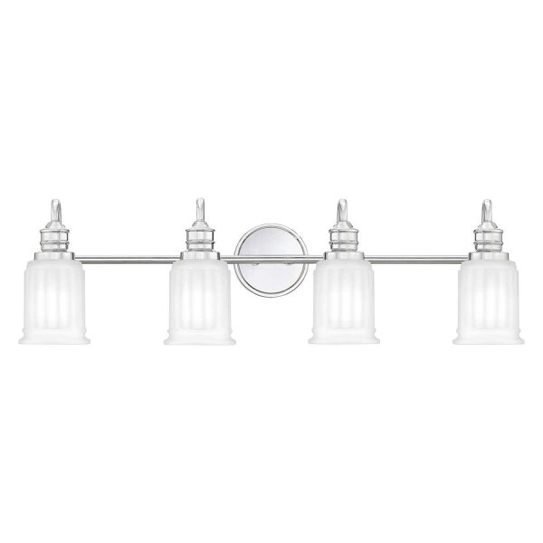 Lampe de salle de bain murale chrome blanc L : 81,3 cm IP44 G9 LED