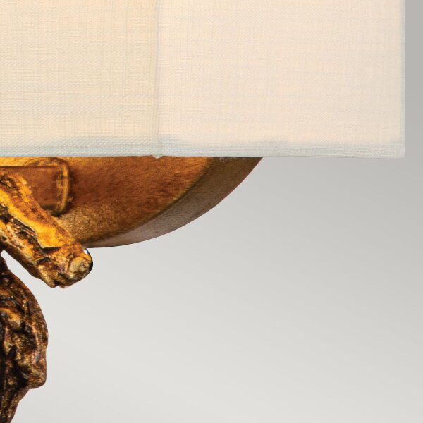Wandlampe Stoffschirm H: 25,4 cm in Blattgold Weiß