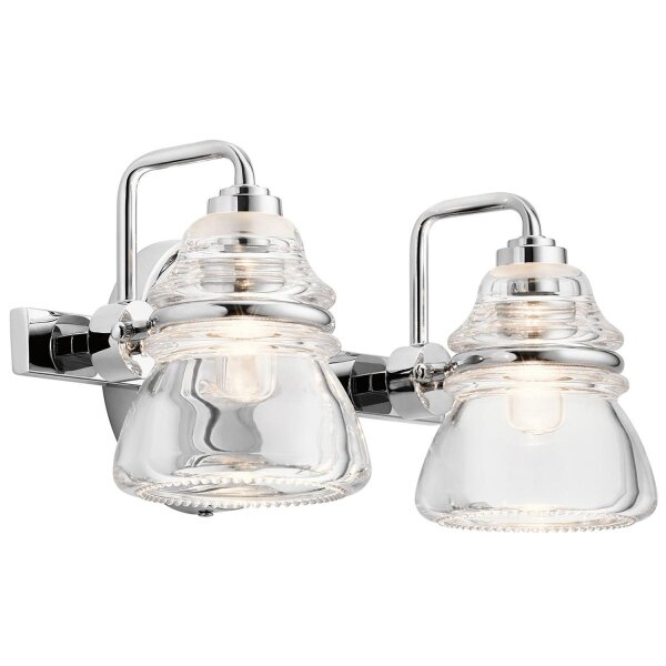 Lampe de salle de bain LED G9 IP44 L : 33,6 cm métal verre en chrome