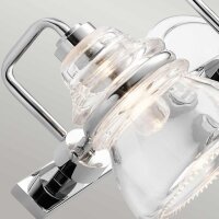 Badezimmerlampe Spiegel Metall Glas 55,9 cm breit IP44 G9...