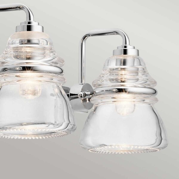 Wandlampe Badezimmer IP44 78,3 cm breit Metall Glas 4x G9 LED