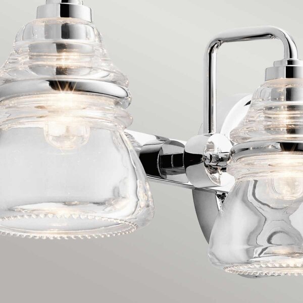 Wandlampe Badezimmer IP44 78,3 cm breit Metall Glas 4x G9 LED