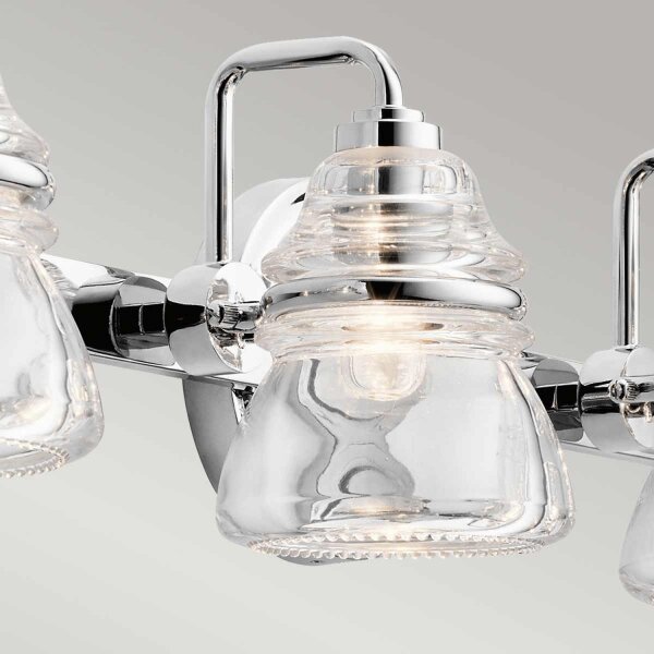 Wandlampe Badezimmer IP44 78,3 cm breit Metall Glas 4x G9 LED