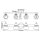 Wandlampe Badezimmer IP44 78,3 cm breit Metall Glas 4x G9 LED