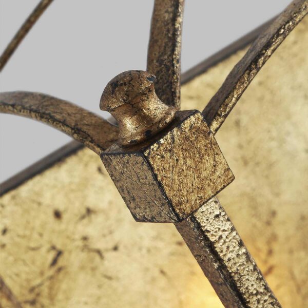 Wandleuchte Metall E14 36,1 cm hoch in Antikgold ZENOR