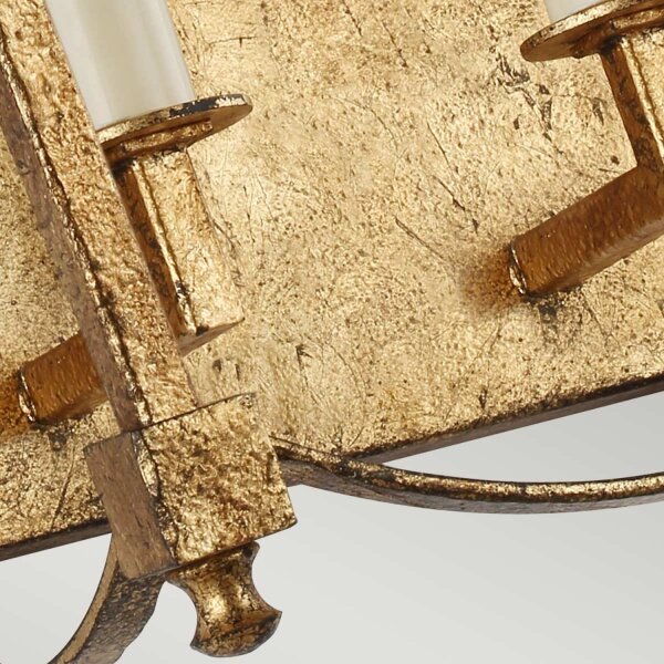 Wandleuchte Metall E14 36,1 cm hoch in Antikgold ZENOR