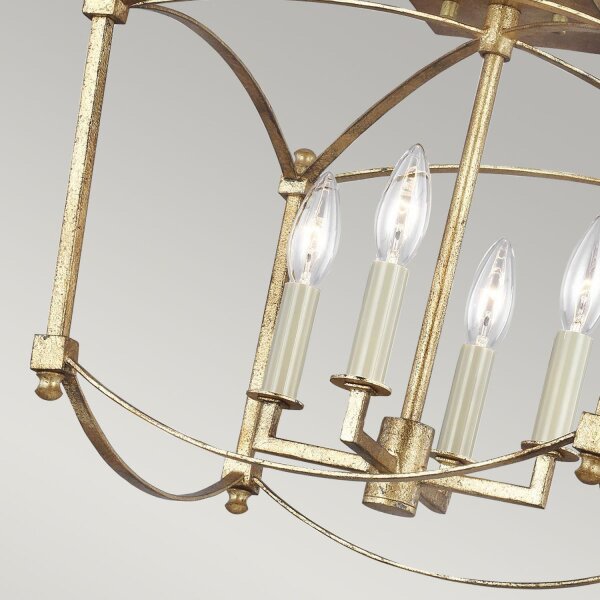Deckenlampe Metall E14 36,5 cm breit in Antikgold