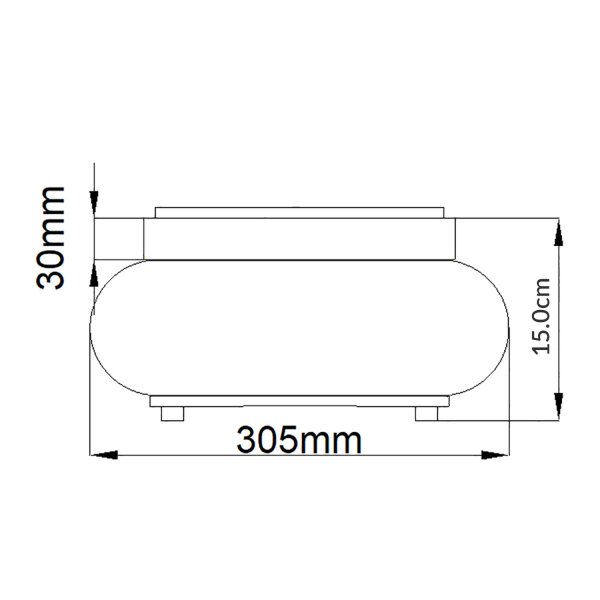 Plafonnier métal verre Ø 30,5 cm IP44 chrome salle de bain