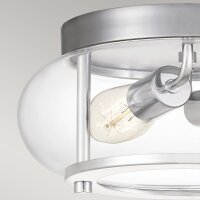 Plafonnier métal verre Ø 30,5 cm IP44...