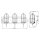 Lampe de salle de bain miroir métal verre E27 IP44 largeur 54,3 cm