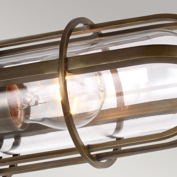 Deckenleuchte Bad IP44 B: 65,4 cm 3x E27 Metall Glas Vintage