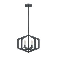 Lustre Rustique Noir Antique L : 40,6 cm 3x E14 Métal