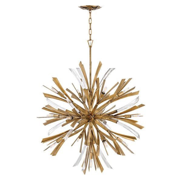Lampe à suspendre métal cristal Ø 91,4 cm grand H : max. 415,1 cm