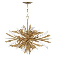 Suspension métal cristal L : 91,4 cm grand en or...