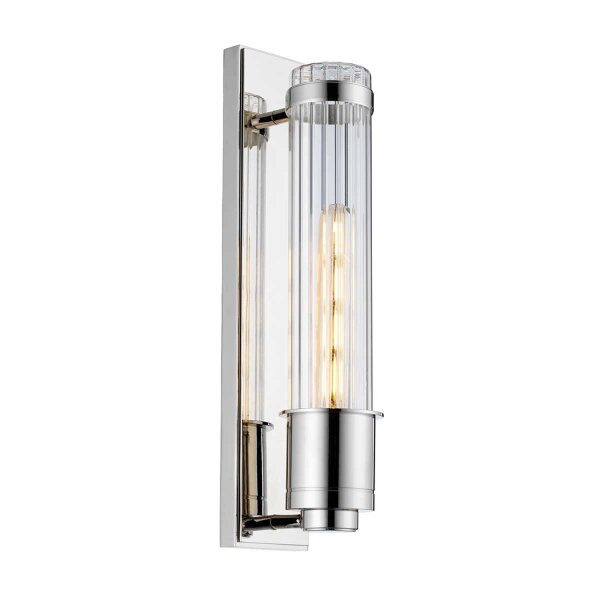 Badleuchte Wand LED E27 3000 K 40 cm hoch IP44 Chrom