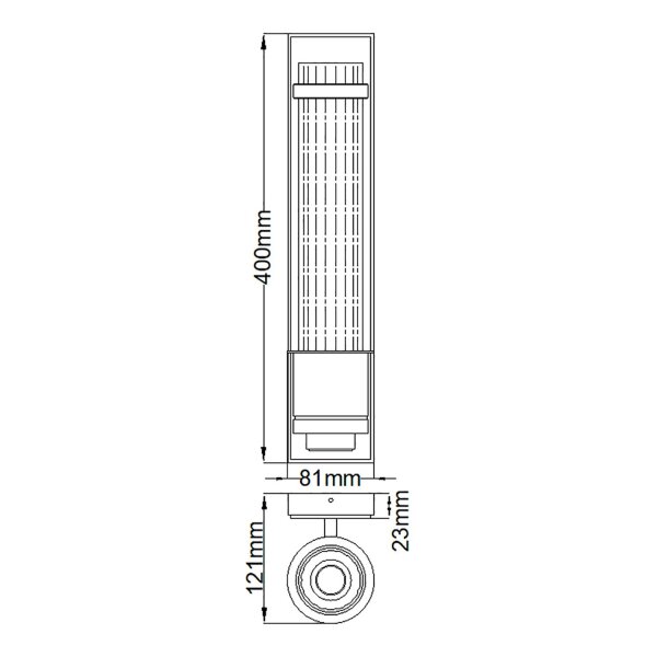 Badleuchte Wand LED E27 3000 K 40 cm hoch IP44 Chrom