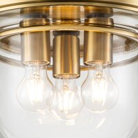 Deckenlampe Bad IP44 Ø 33 cm rund Metall Glas in...