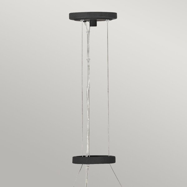 Kronleuchter Metall Ø 61 cm Ring H: max. 316,9 cm Schwarz Gold