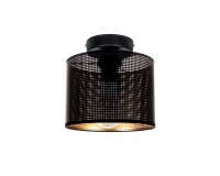 Runde Deckenlampe Metall E27 &Oslash;20 cm in Schwarz Gold