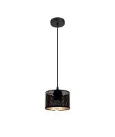 H&auml;ngelampe Metall Loft Design E27 B:15 cm Schwarz Gold