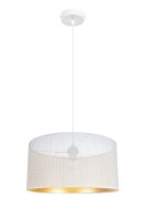 Suspension Métal Loft Design E27 L:40 cm Blanc Or