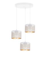 Pendelleuchte Metall Loft 3-flmg E27 B:40 cm Wei&szlig; Gold