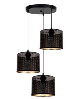 H&auml;ngelampe Metall Schwarz Gold E27 3-flmg &Oslash;45 cm Loft