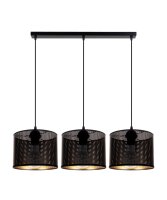 Pendelleuchte Metall Schwarz Gold E27 3-flmg 70 cm lang