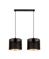 Pendelleuchte Metall Schwarz Gold E27 2-flmg 50 cm lang