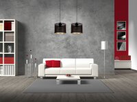 Pendelleuchte Metall Schwarz Gold E27 2-flmg 50 cm lang