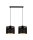 Pendelleuchte Metall Schwarz Gold E27 2-flmg 50 cm lang