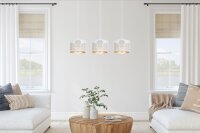 Pendelleuchte Metall Weiß Gold E27 3-flmg 70 cm lang
