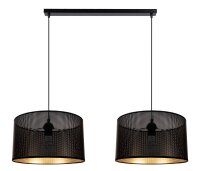 Gro&szlig;e Pendelleuchte Metall Schwarz Gold E27 L:90 cm